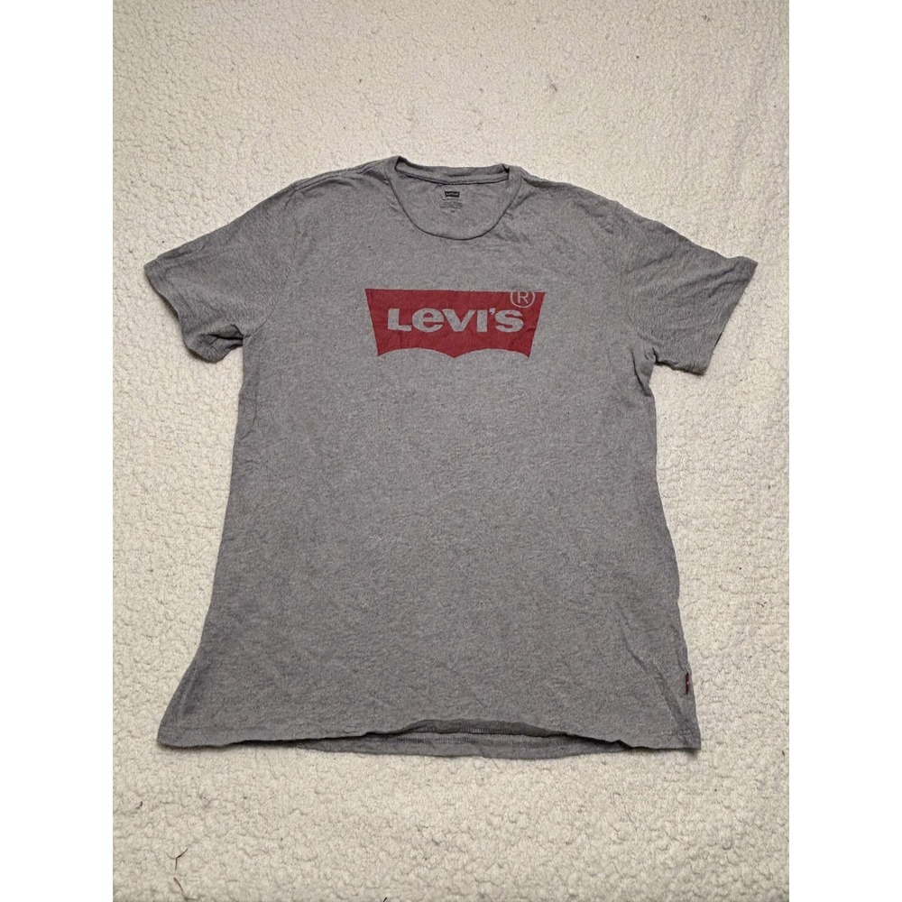 Levis Mens T-shirt Graphic Tee Gray Cotton Blend Batwing Logo 17783-0200 L